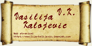 Vasilija Kalojević vizit kartica